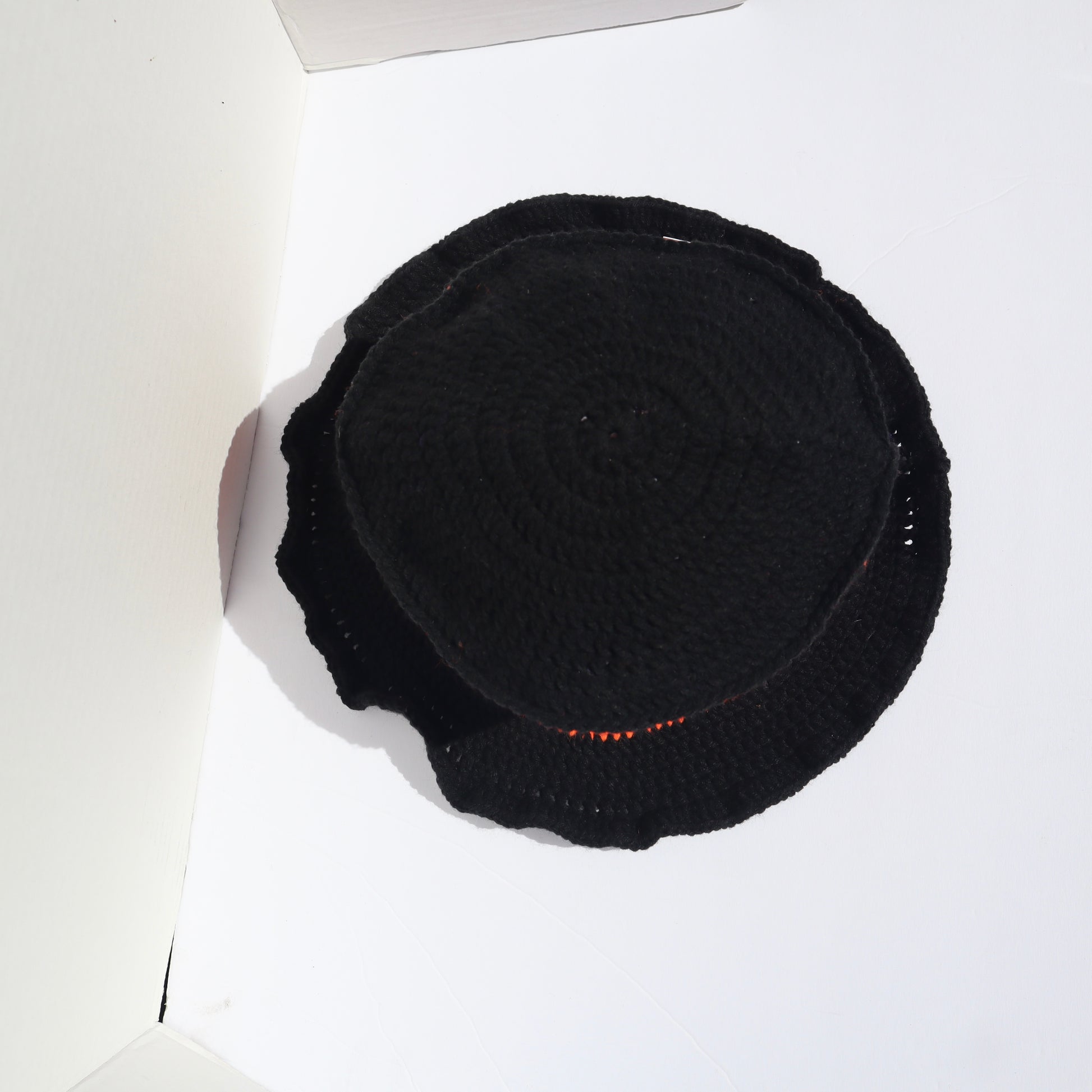 Shopdigitalgirl | Crochet Hats | Floppy Bucket Hat - black / orange