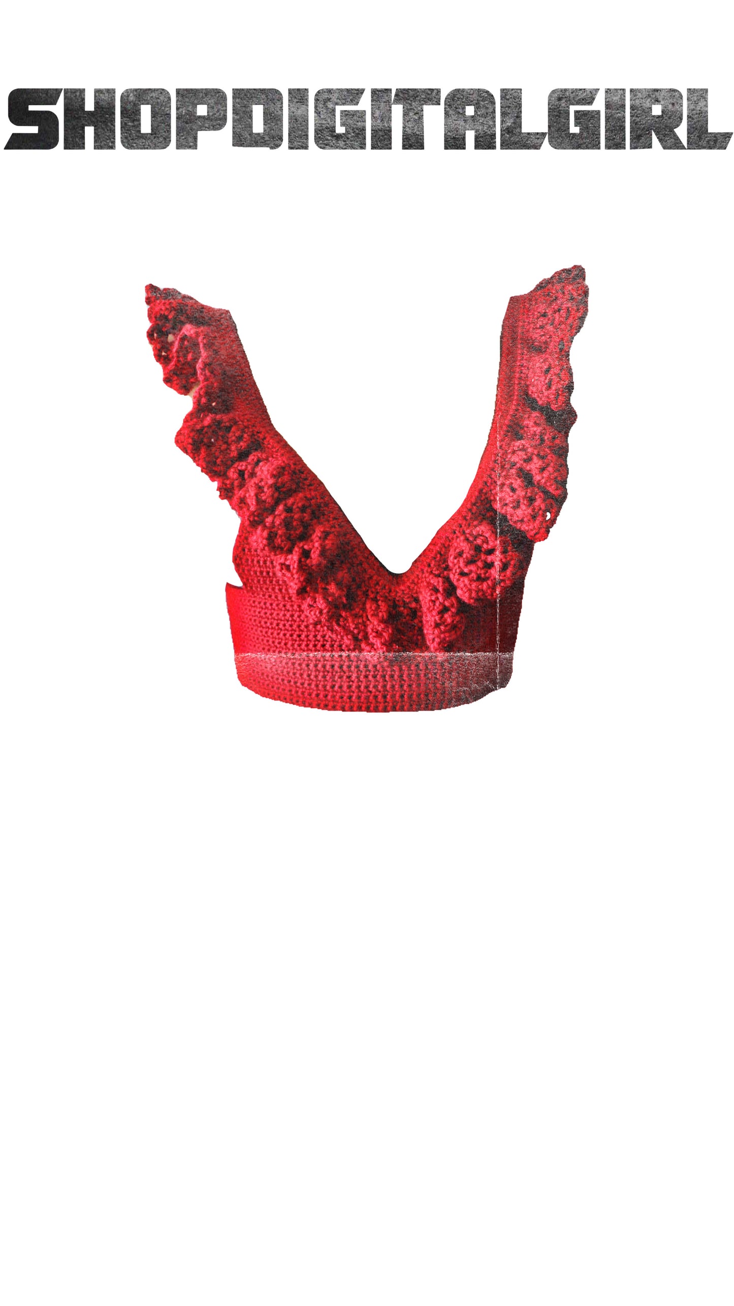 Shopdigitalgirl | Crochet Tops | Red Ruffles Crop Top