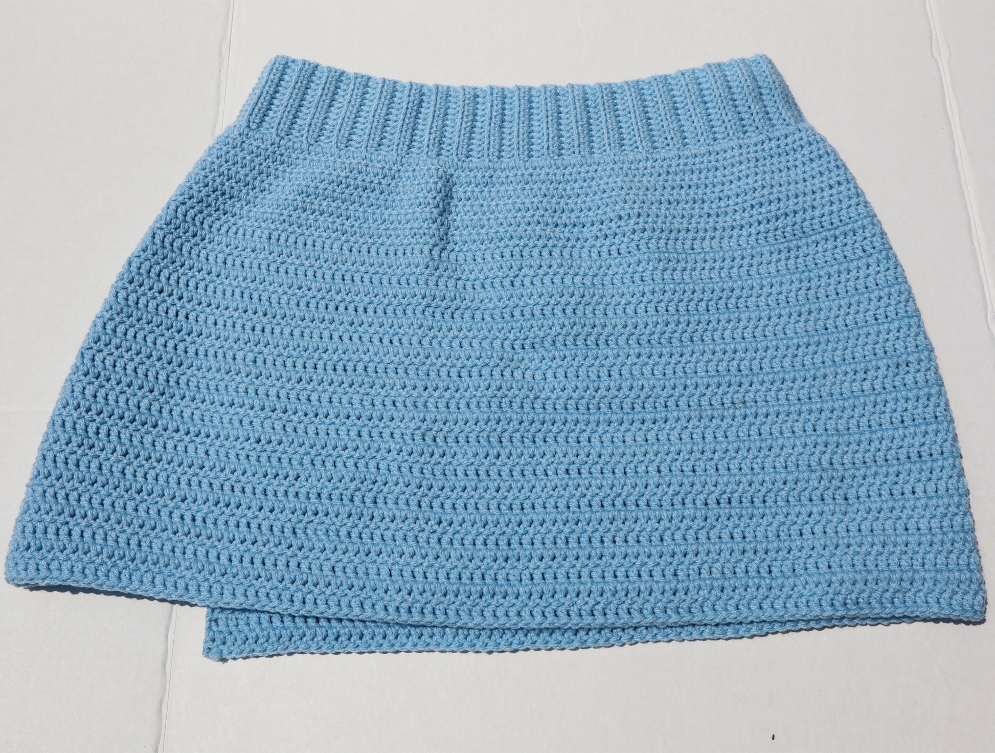 shopdigitalgirl crochet mini skirt in light blue size large 