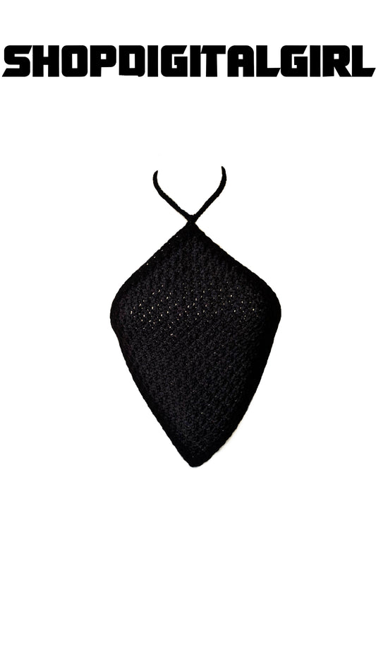 Shopdigitalgirl | Crochet Tops | Kylie Diamond Top | Black