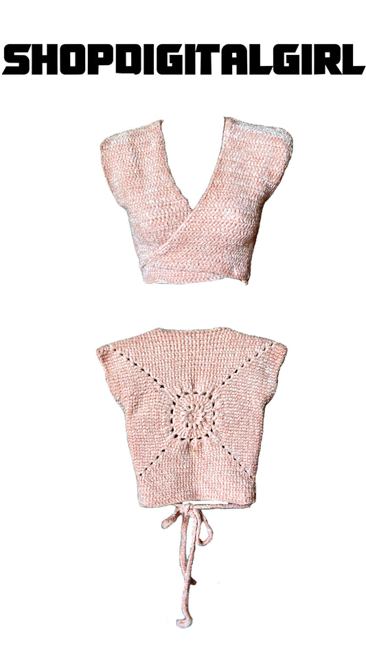 SHOPDIGITALGIRL | Crochet Tops | Peaceful Plush Top | Light Pink