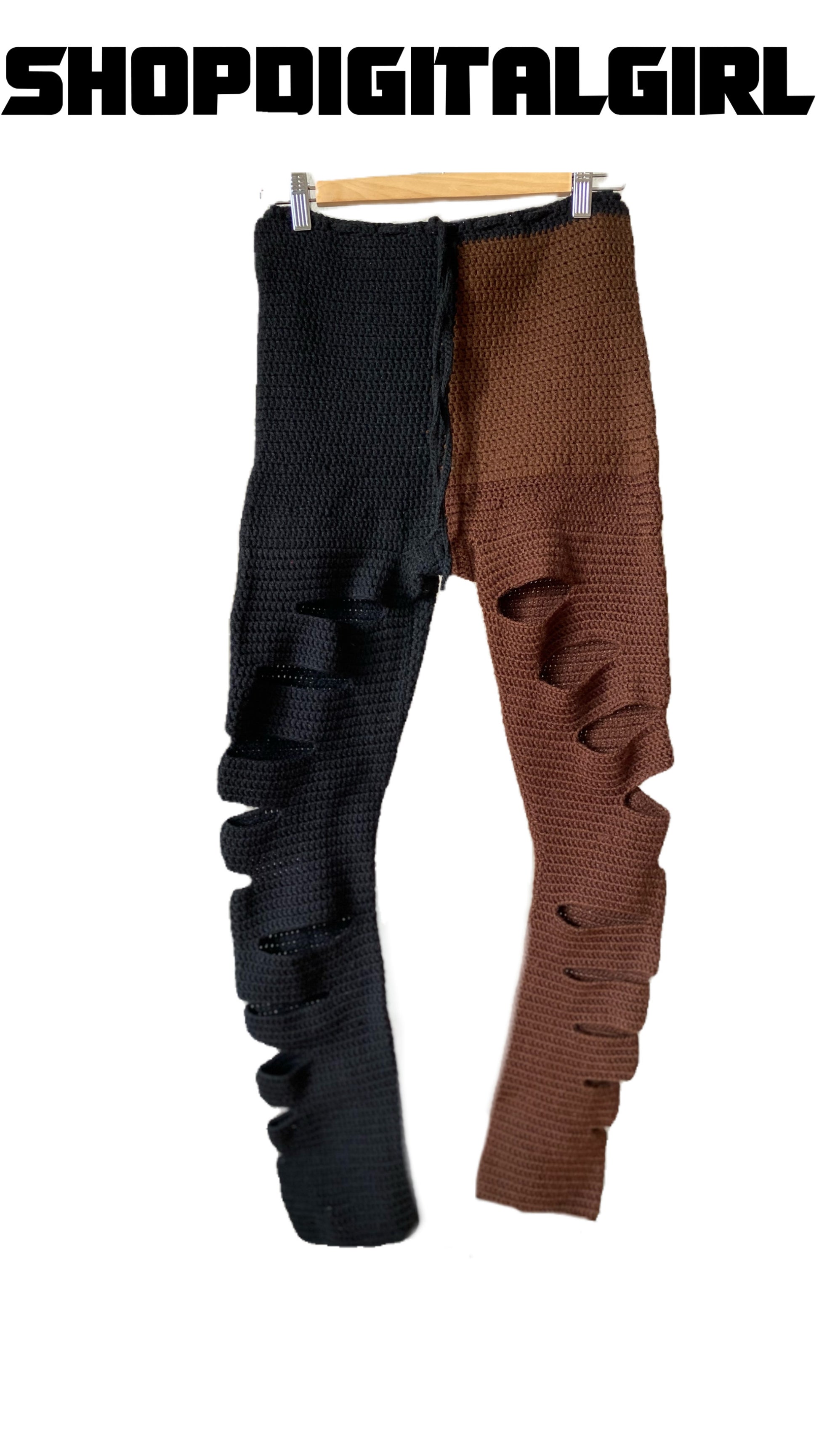 Shopdigitalgirl | Crochet Pants | Split Pants
