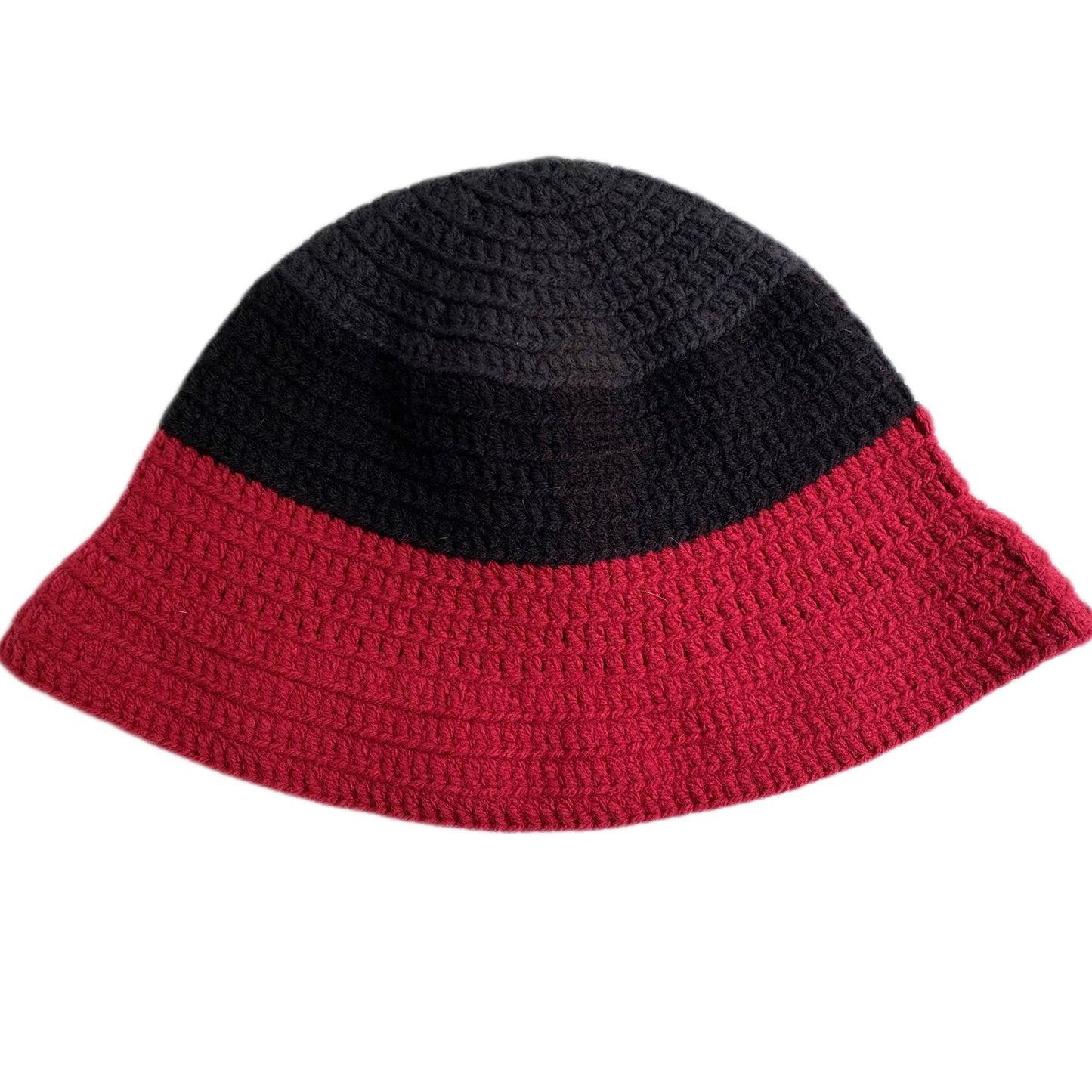 ShopDigitalGirl | Crochet Hats | Red and Black Bucket Hat