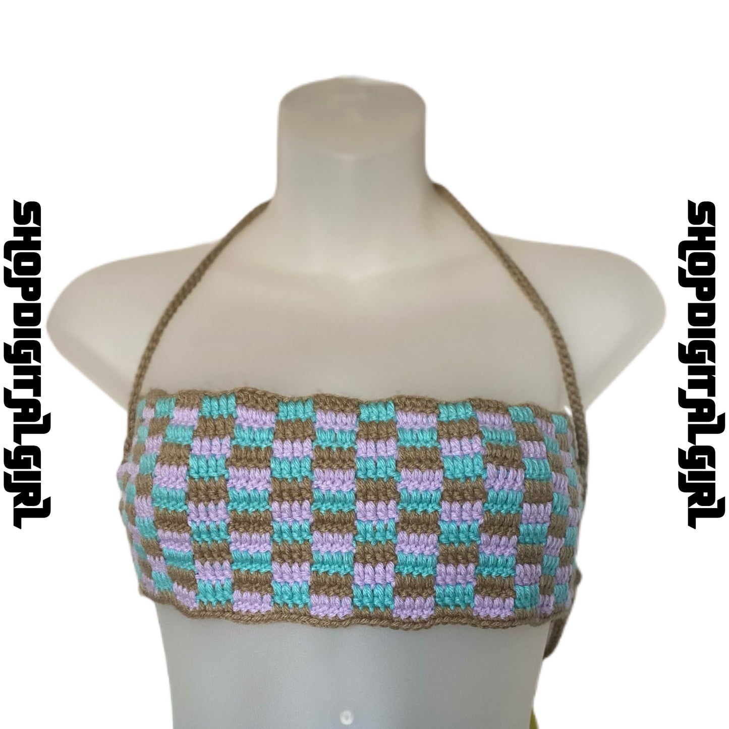 ShopDigitalGirl | Crochet Tops | Checkmate Tube Top