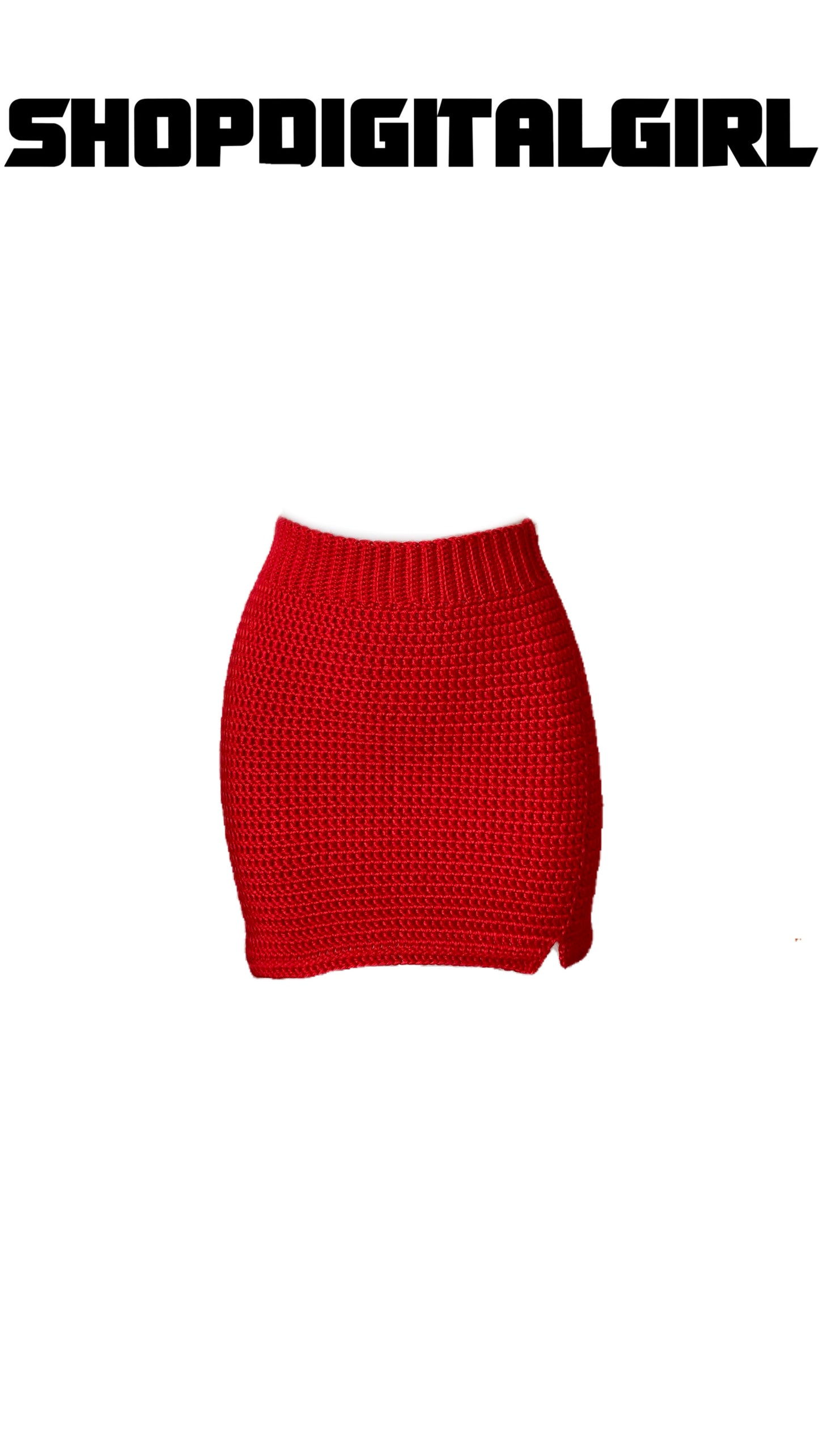 Shopdigitalgirl | Crochet Skirts | Mini Skirt | Red