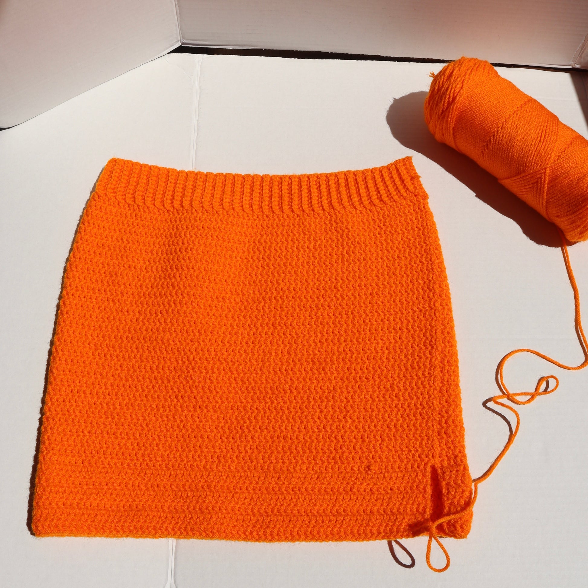 Shopdigitalgirl | Crochet Mini Skirt | Pumpkin Orange
