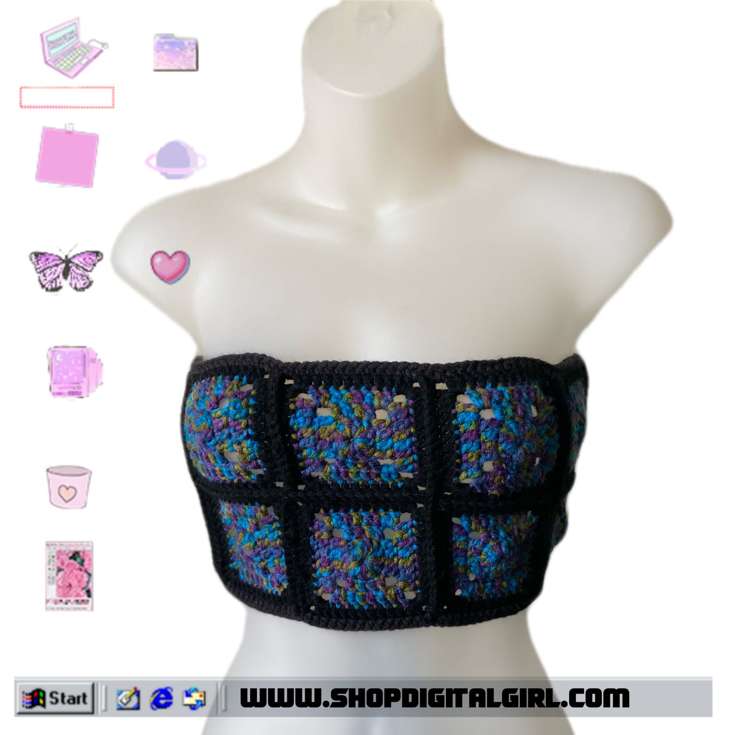 ShopDigitalGirl | Crochet Tops | Granny Square Top
