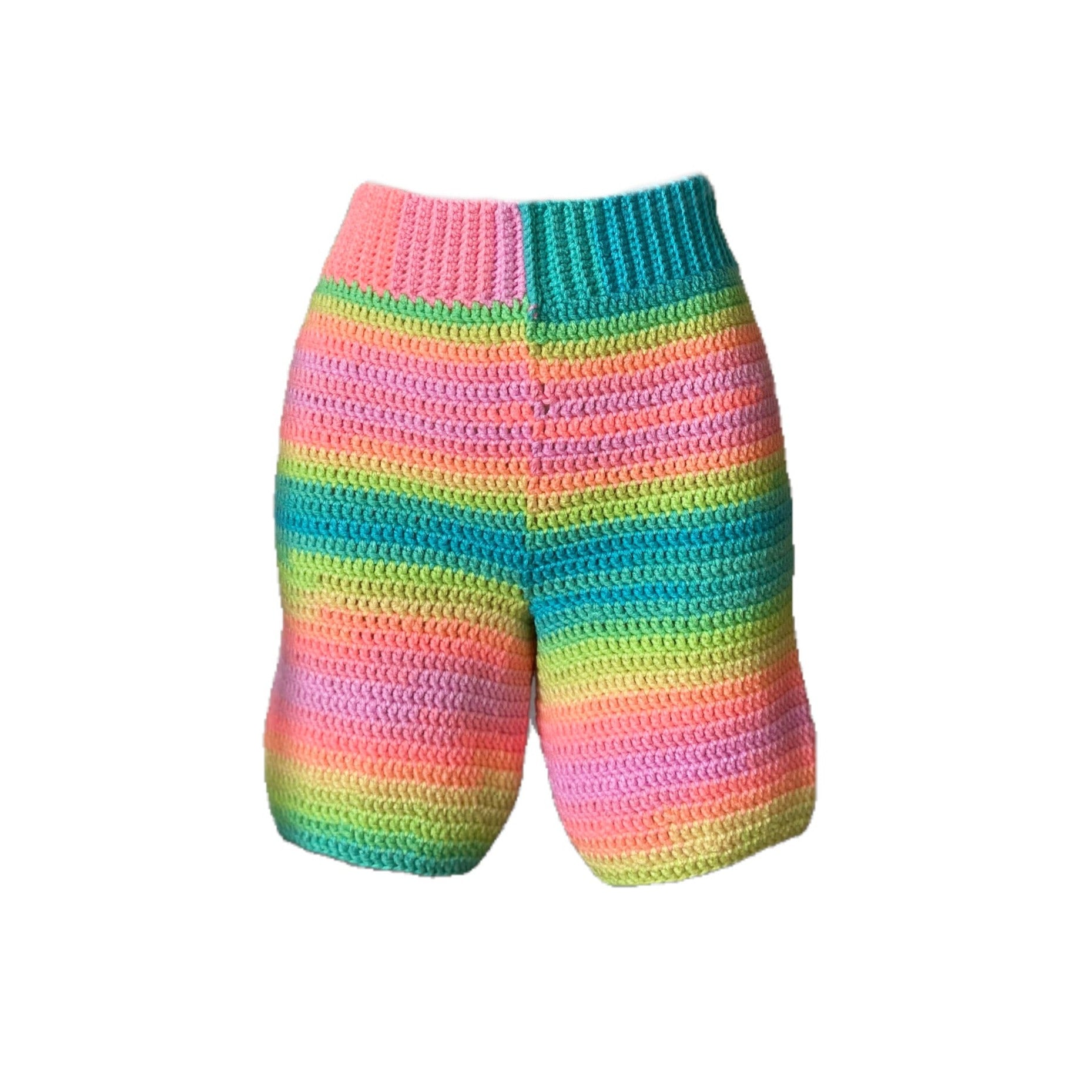 shopdigitalgirl | crochet shorts | rainbow sherbet shorts | one of a kind
