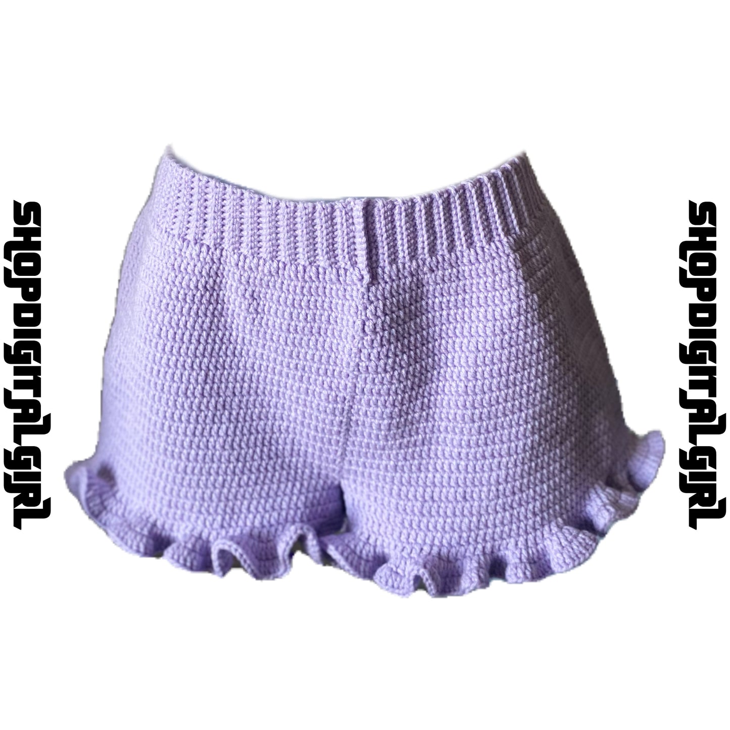 ShopDigitalGirl | Crochet Shorts | Ruffle Shorts