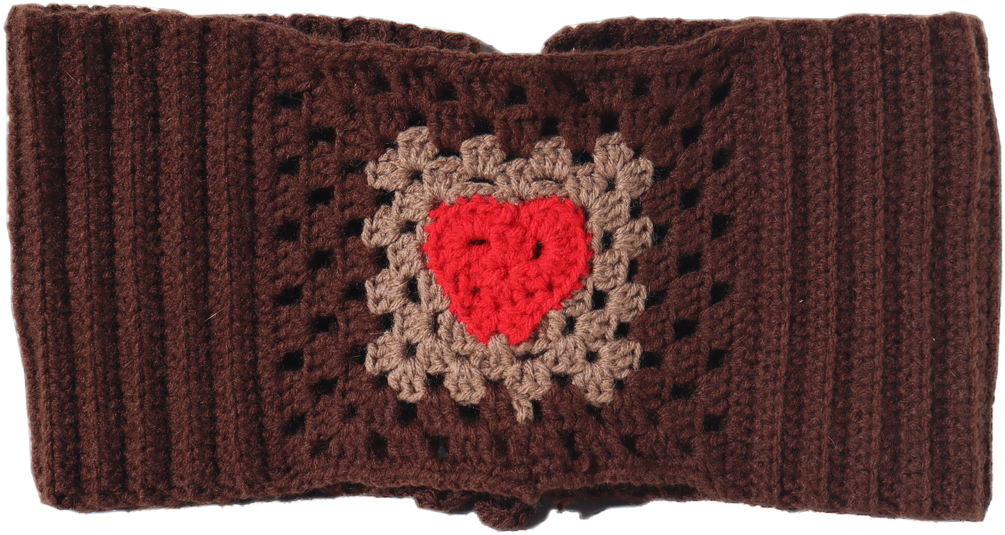 Shopdigitalgirl | Crochet Tops | Heart Bandeau | Chocolate Brown