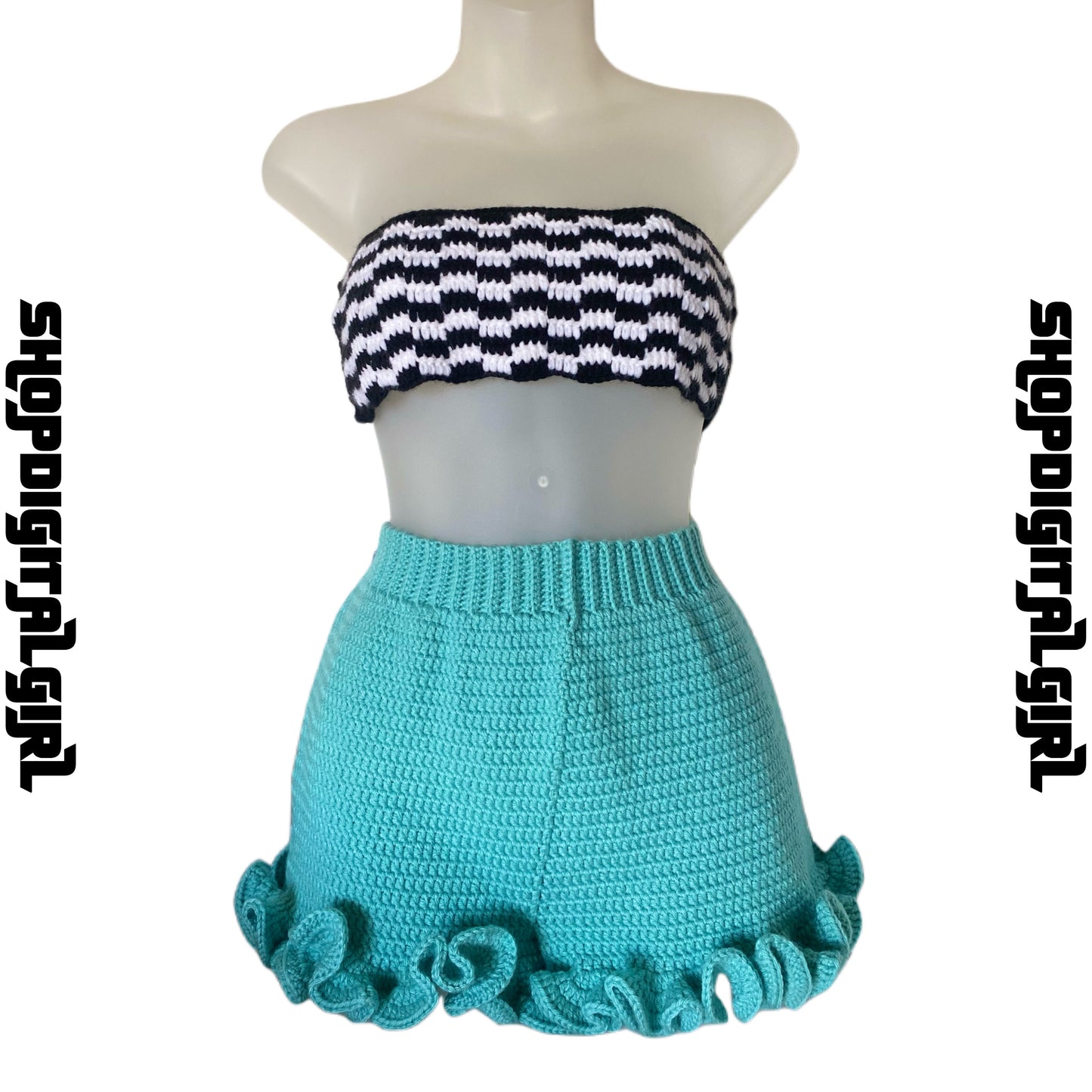 ShopDigitalGirl | Crochet Tops | Checkmate Tube Top