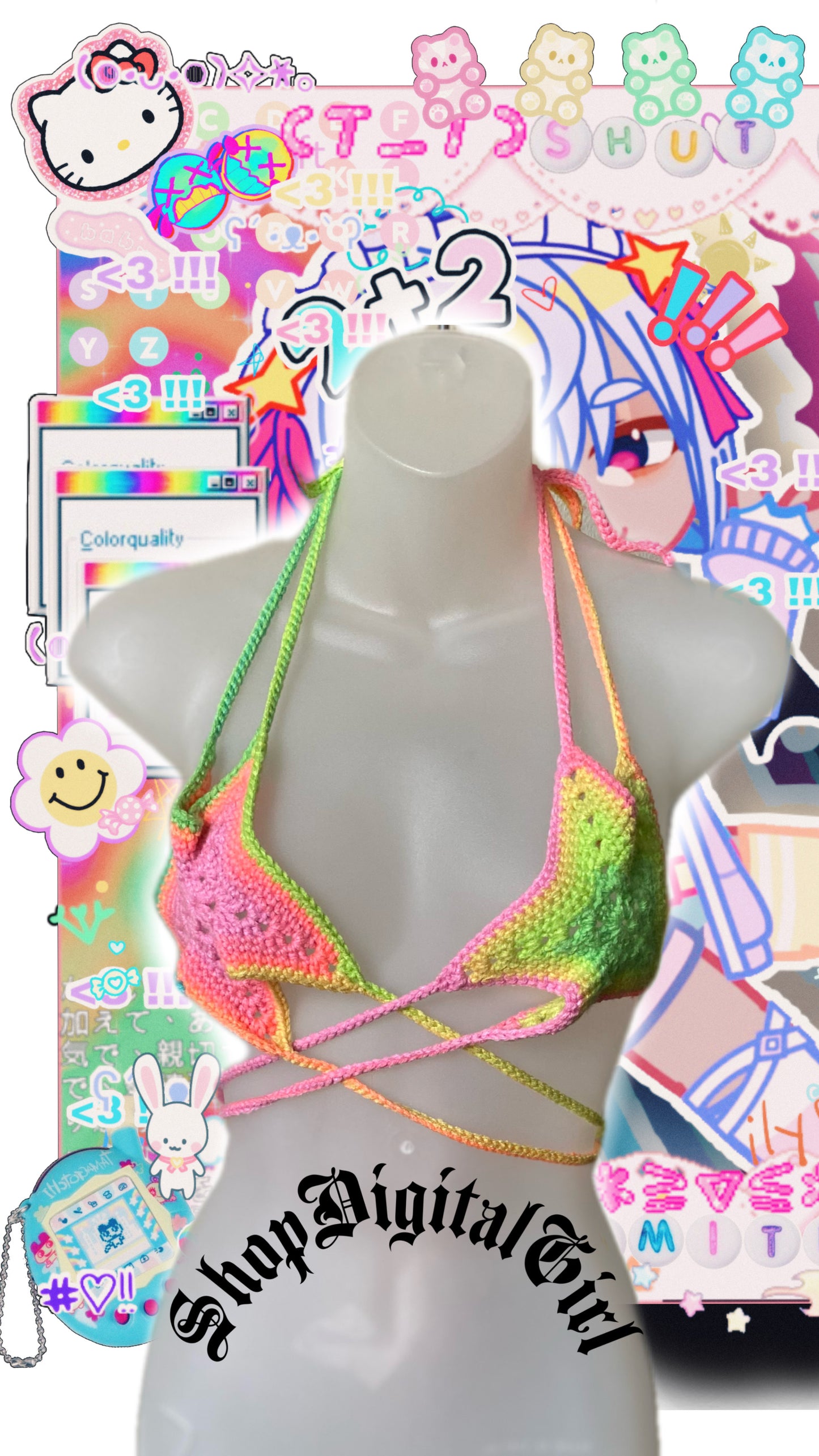 Shopdigitalgirl | Crochet Tops | Superstar Bikini Top