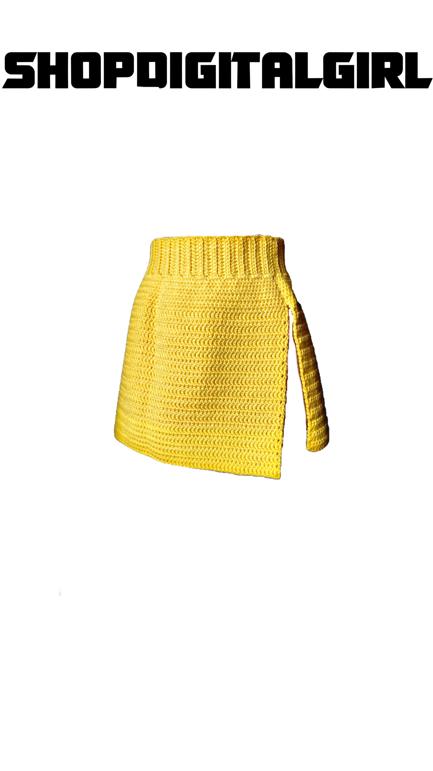 Yellow Crochet Mini Skirt