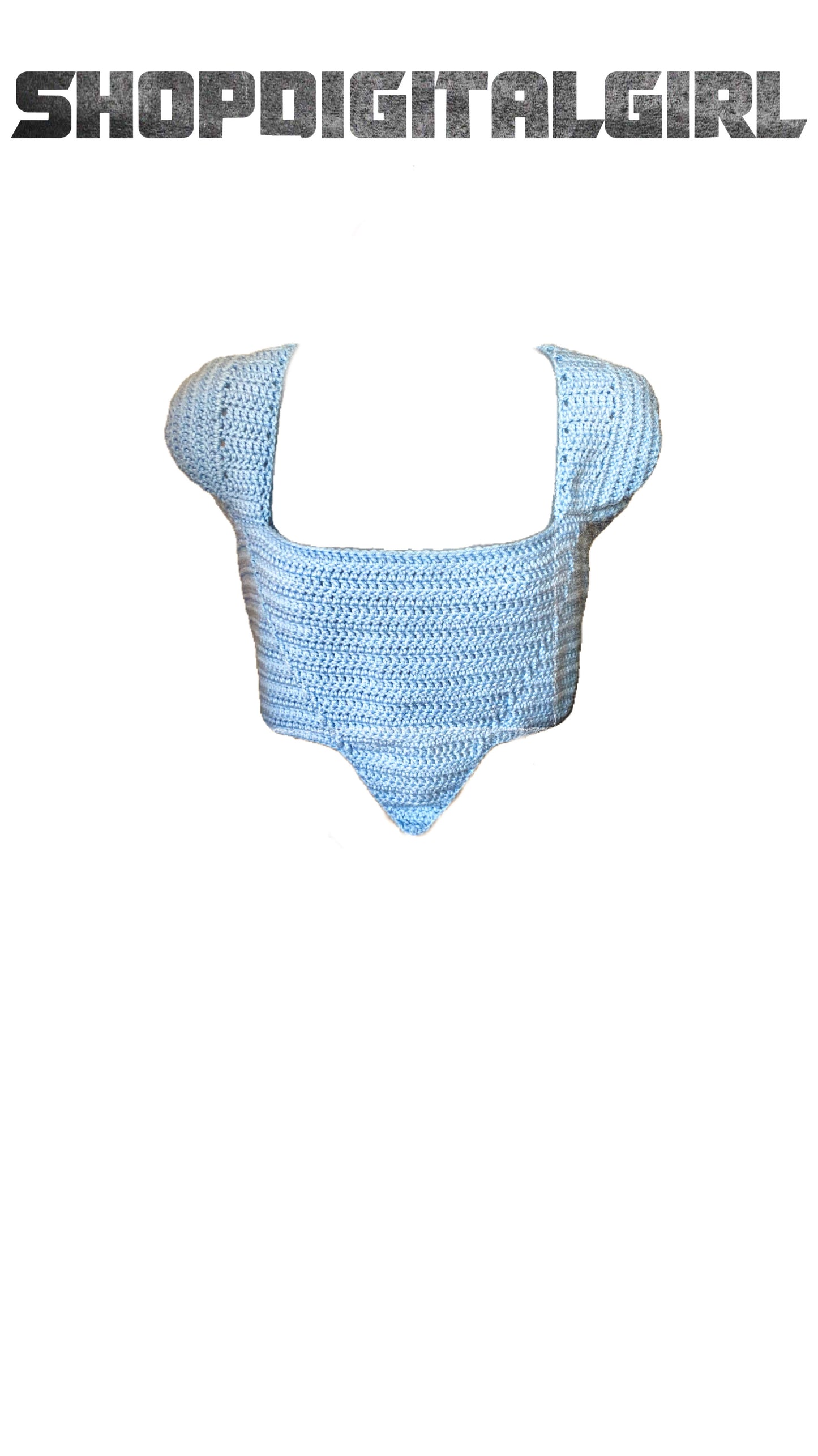 Shopdigitalgirl | Crochet Tops | Princess Crop Top | Baby Blue